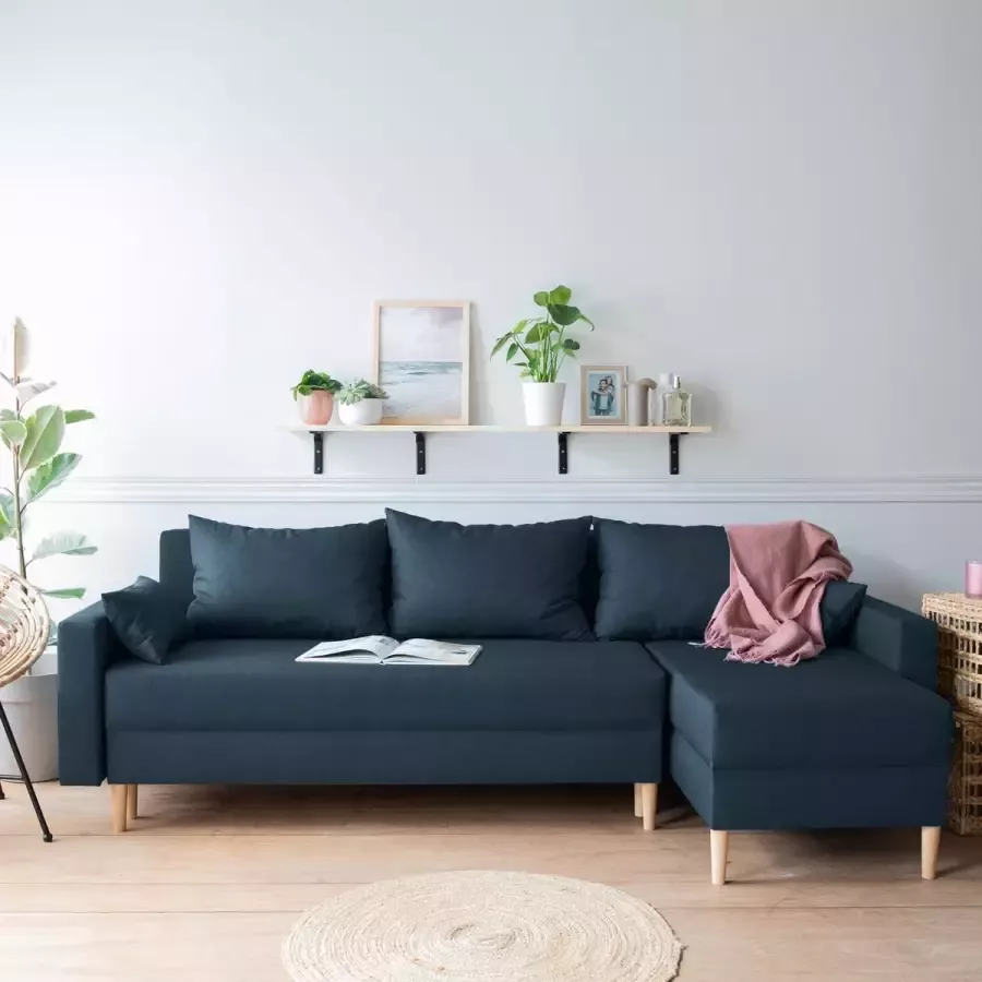 Happy Garden ANTONI 3 zits hoekbank donkerblauw - Foto 2