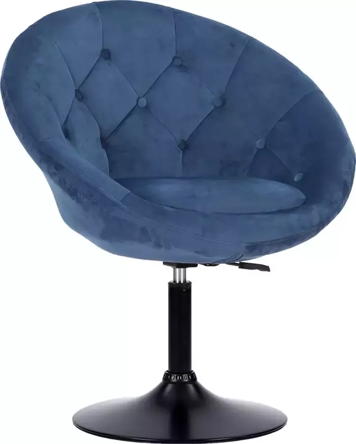 Happy Garden Blauw fluwelen barkruk EDGAR