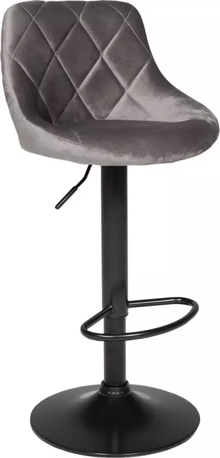 Happy Garden Grijs fluwelen barkruk ROBIN