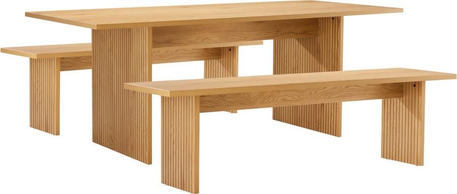 Happy Garden ALMA Scandinavische tafel 180cm en 2 banken set