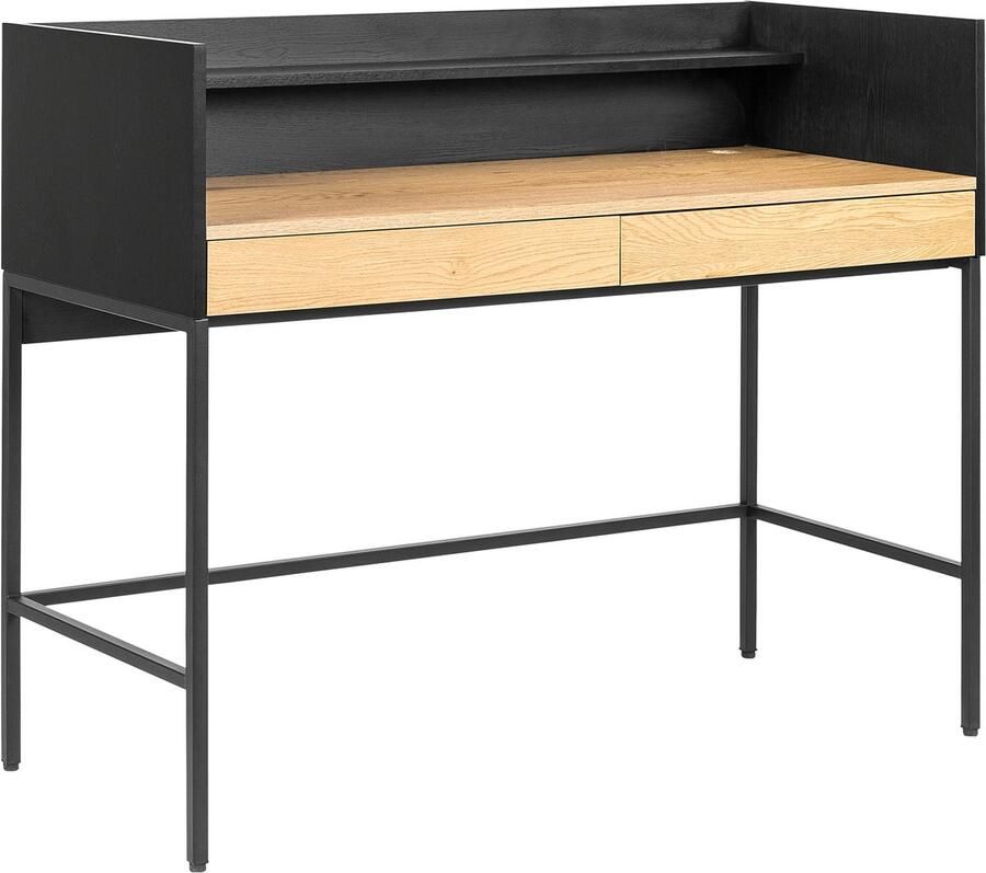 Happy Garden ARTHUR bureau met 2 lades in hout en zwart