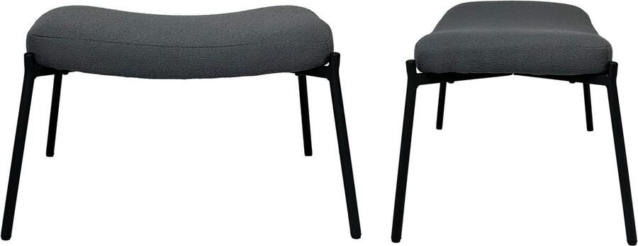 Happy Garden Grijze fauteuil van lusstof met voetsteun EIRA - Foto 2