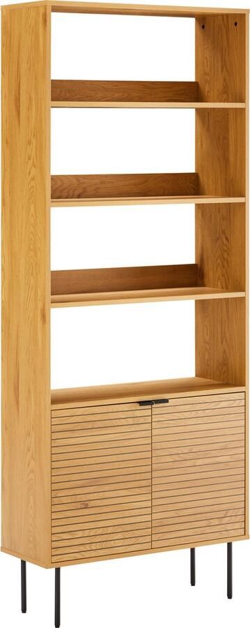 Happy Garden Houten boekenkast met 4 planken en 2 deuren STINNA