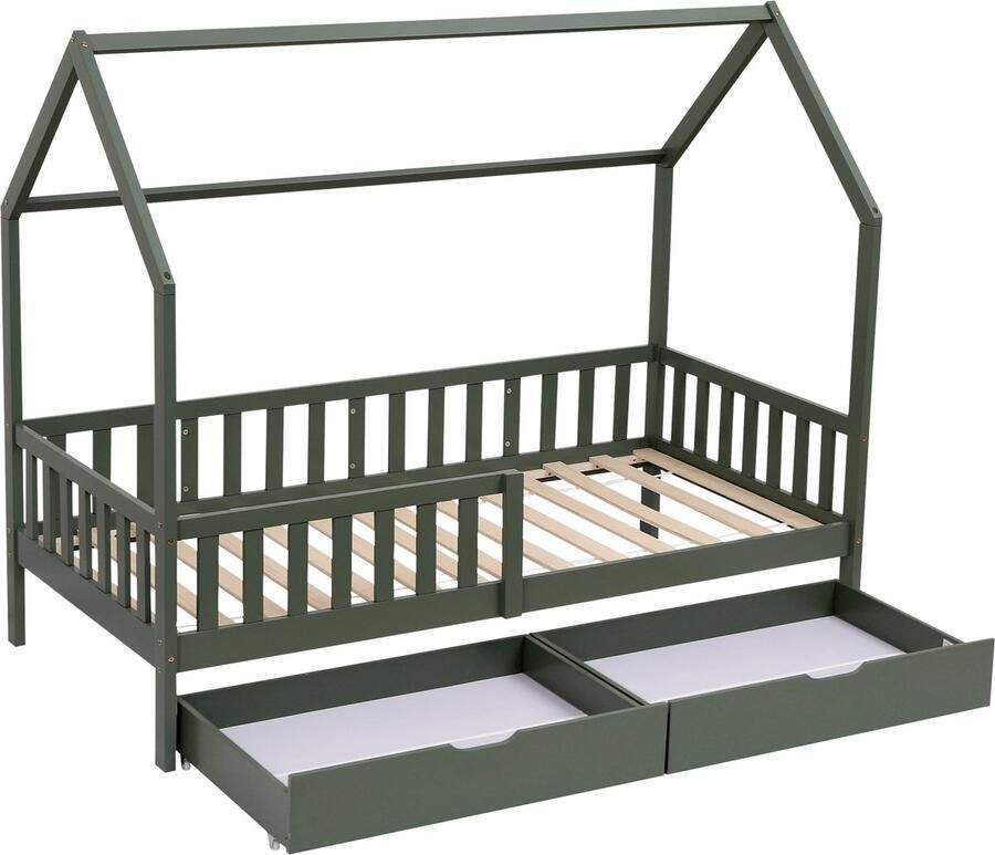 Happy Garden Kajuitbed 190x90cm groen met laden MARCEAU - Foto 2