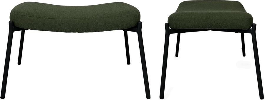 Happy Garden Kaki groene fauteuil van lusstof met voetsteun EIRA - Foto 2