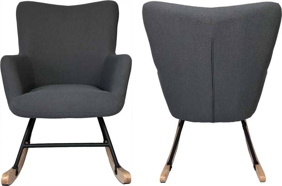 Happy Garden Schommelstoel van grijze lusstof KAIRA - Foto 3