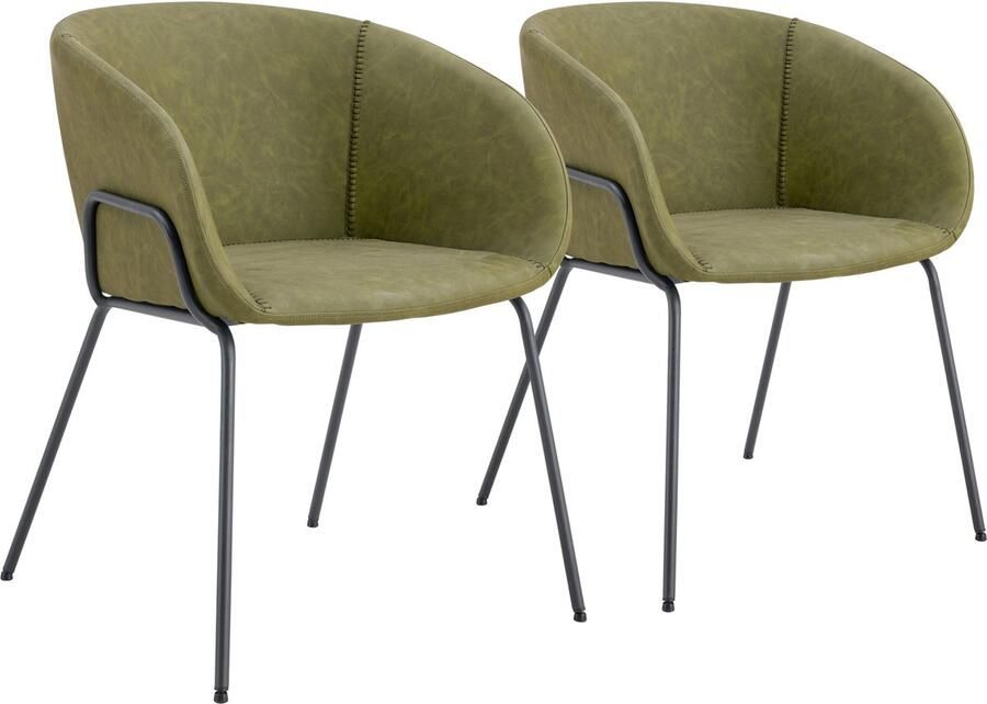 Happy Garden Set van 2 ANDRÉ groene imitatie stoelen