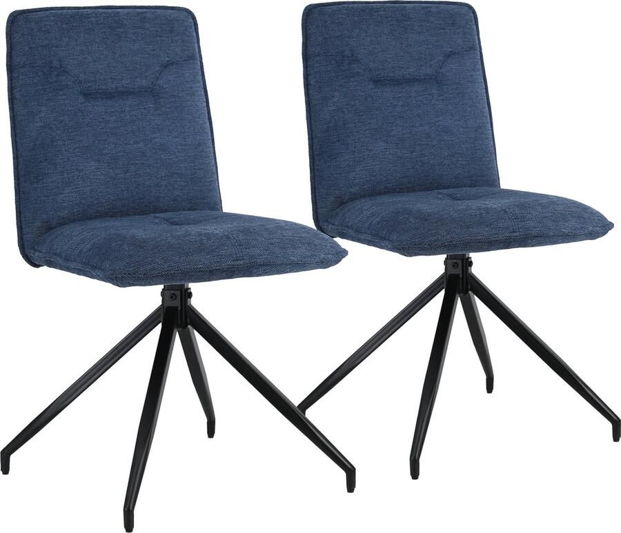 Happy Garden Set van 2 AREN blauwe stoffen stoelen
