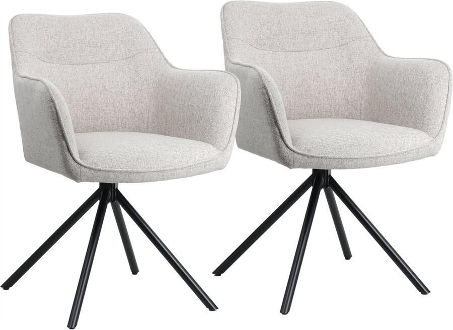 Happy Garden Set van 2 grijze stoffen stoelen DANNA