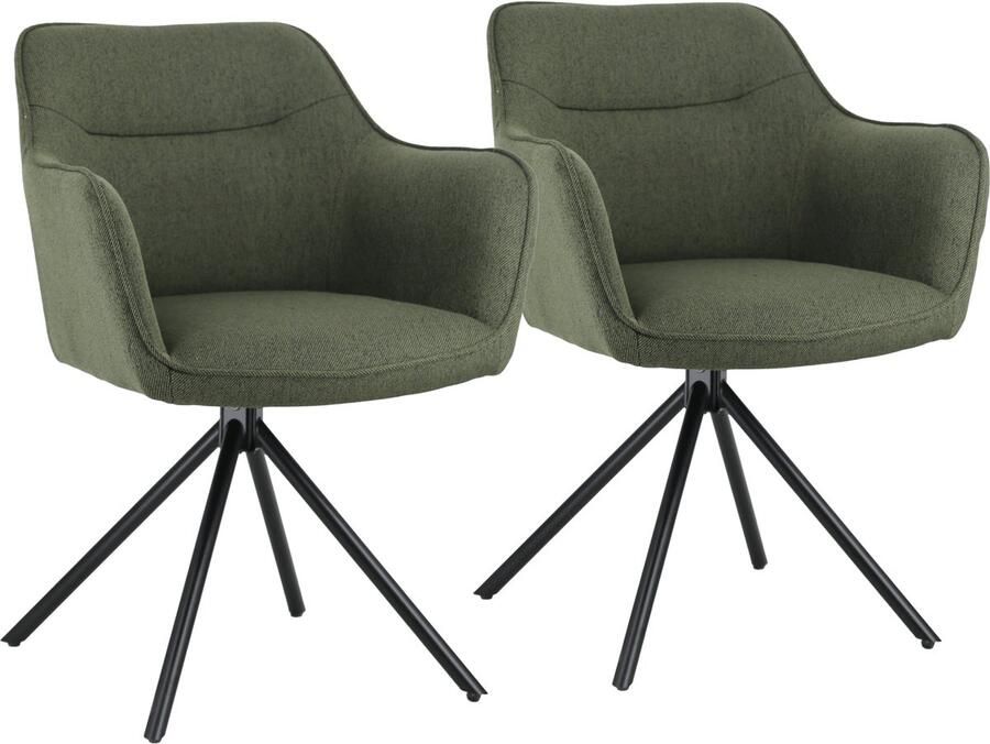 Happy Garden Set van 2 groene stoffen stoelen DANNA