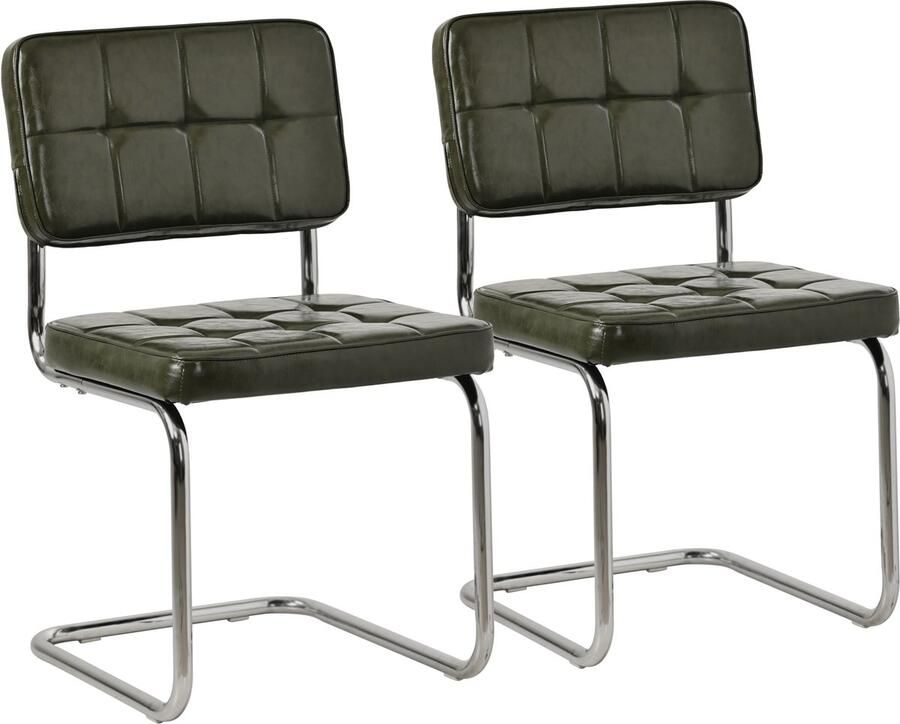 Happy Garden Set van 2 kaki groene imitatie sledestoelen MARIA