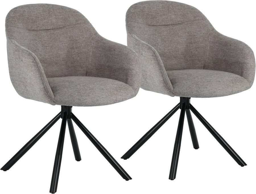 Happy Garden Set van 2 SAFFI grijze stoffen stoelen