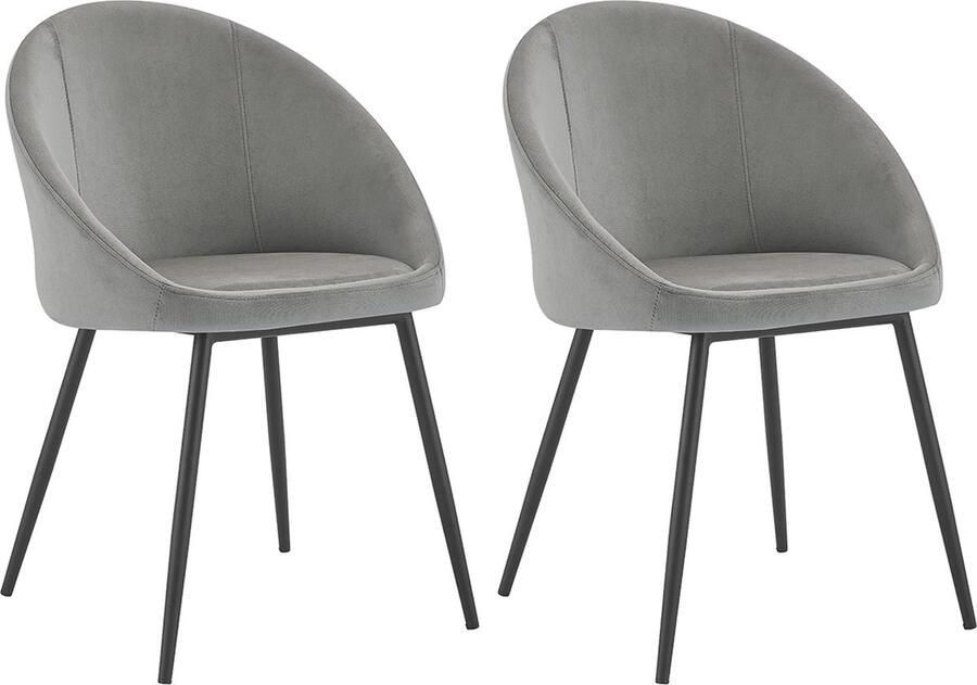 Happy Garden Set van 2 vintage DIANE grijs fluwelen stoelen