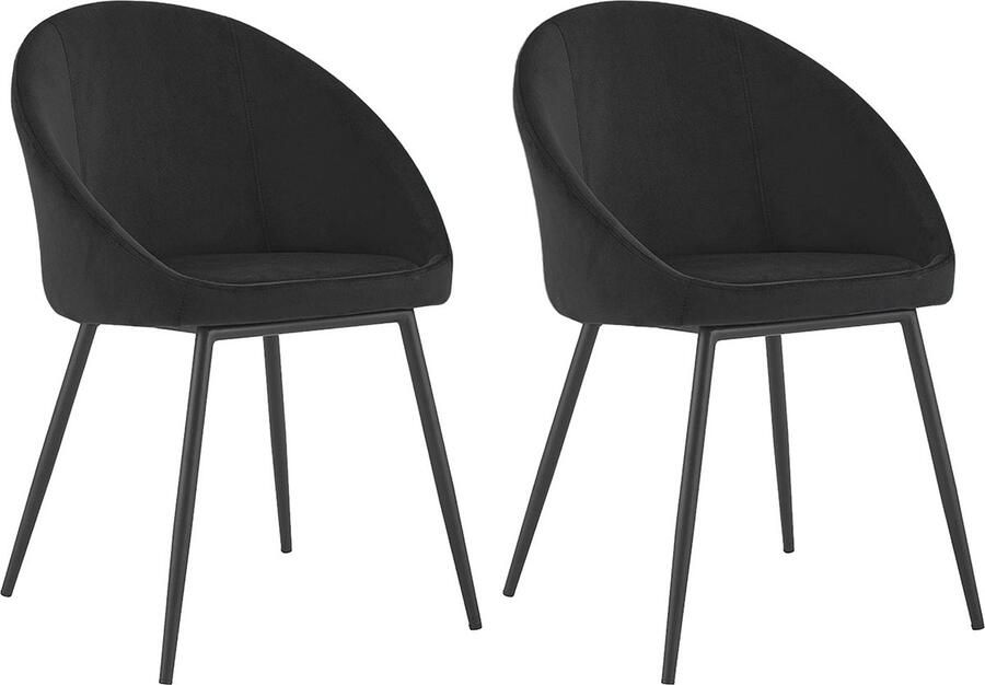 Happy Garden Set van 2 vintage DIANE zwart fluwelen stoelen