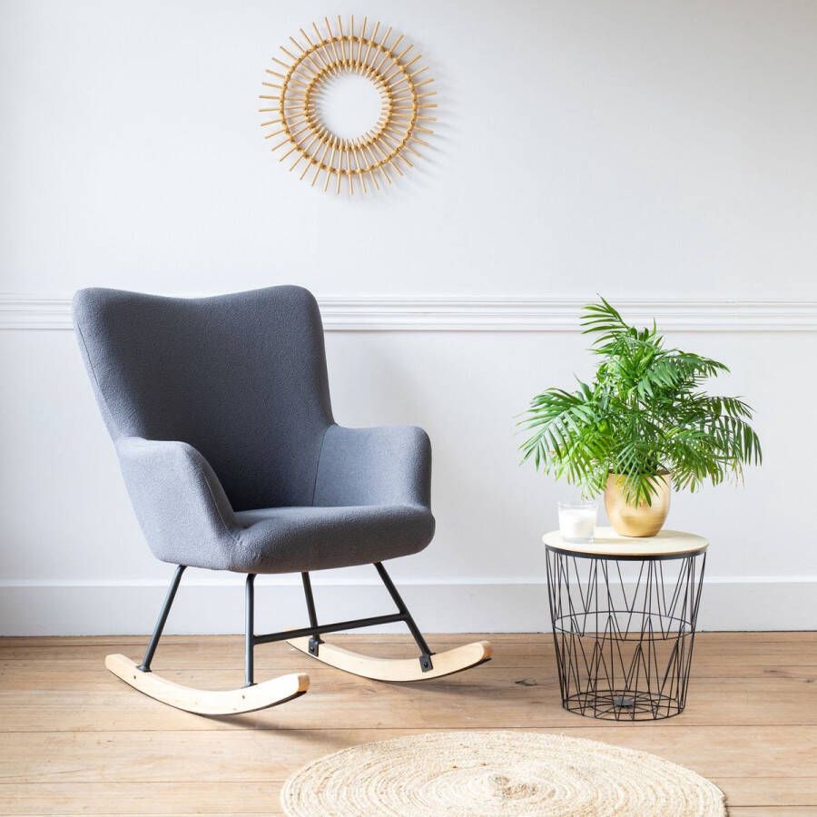 Happy Garden Schommelstoel van grijze lusstof KAIRA