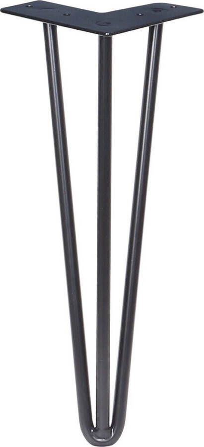 Happy Home HFU01-SCH tafelpoot set 4 metaal 36 cm zwart