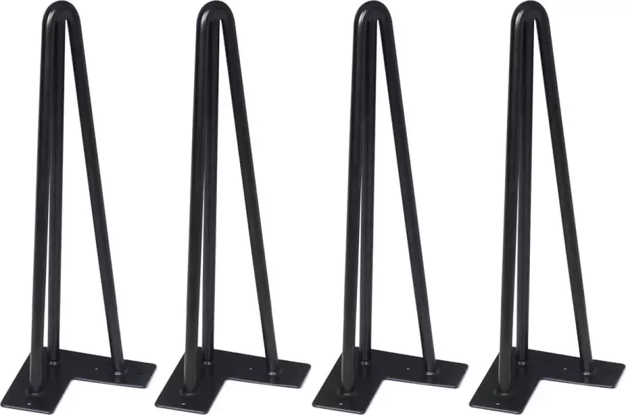 Happy Home HFU01-SCH tafelpoot set 4 metaal 36 cm zwart - Foto 2