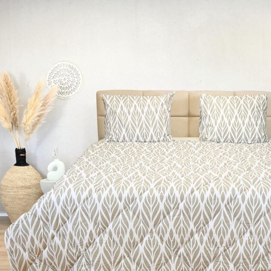 Happybed All year dekbed enkel 160x200 Twijfelaar dekbed 100% Katoen Wasbaar dekbed zonder overtrek Bedrukt dekbed zonder hoes Hoesloos Dekbed met Print Gentle waves