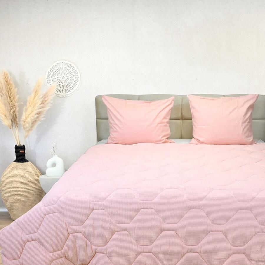 Happybed All year dekbed enkel 160x200 Twijfelaar dekbed 100% Katoen Wasbaar dekbed zonder overtrek Bedrukt dekbed zonder hoes Hoesloos Dekbed met Print Pink - Foto 2