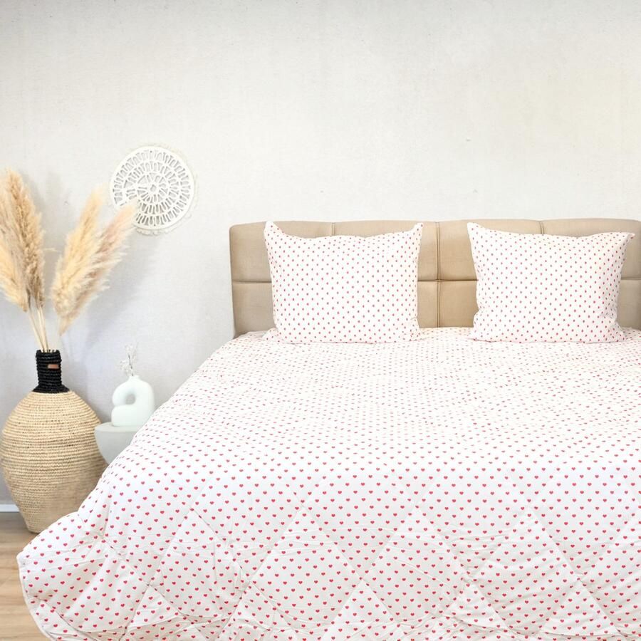 Happybed All year dekbed enkel 160x200 Twijfelaar dekbed 100% Katoen Wasbaar dekbed zonder overtrek Bedrukt dekbed zonder hoes Hoesloos Dekbed met Print Sweethearts - Foto 2
