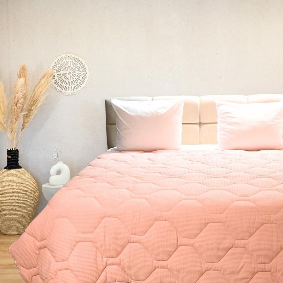 Happybed All year dekbed enkel 160x200 Twijfelaar dekbed 100% Katoen Wasbaar dekbed zonder overtrek Bedrukt dekbed zonder hoes Hoesloos Dekbed met Print Pink - Foto 3