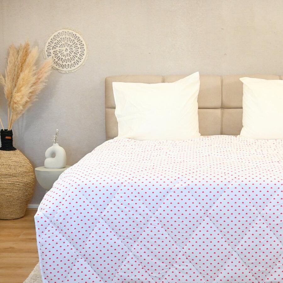 Happybed All year dekbed enkel 160x200 Twijfelaar dekbed 100% Katoen Wasbaar dekbed zonder overtrek Bedrukt dekbed zonder hoes Hoesloos Dekbed met Print Sweethearts - Foto 3