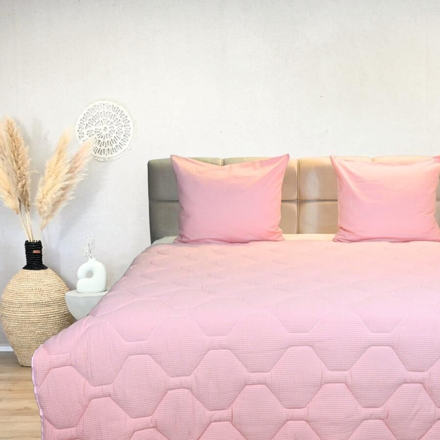Happybed All year dekbed enkel 160x200 Twijfelaar dekbed 100% Katoen Wasbaar dekbed zonder overtrek Bedrukt dekbed zonder hoes Hoesloos Dekbed met Print Pink