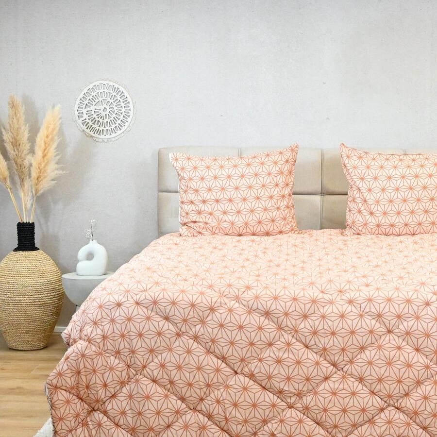 Happybed All year dekbed enkel 160x200 Twijfelaar dekbed Wasbaar dekbed zonder overtrek Bedrukt dekbed zonder hoes Hoesloos Dekbed met Print Microvezel Tilted Triangles