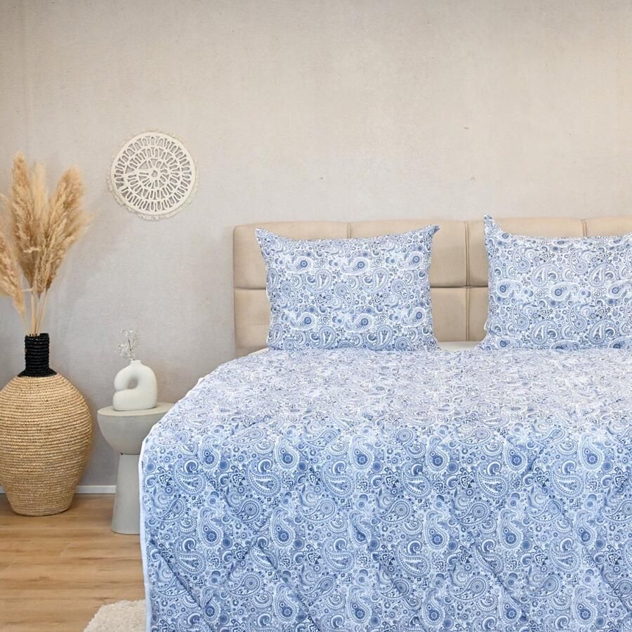 Happybed All year dekbed enkel 160x200 Twijfelaar dekbed Wasbaar dekbed zonder overtrek Bedrukt dekbed zonder hoes Hoesloos Dekbed met Print Microvezel Midnight paisley
