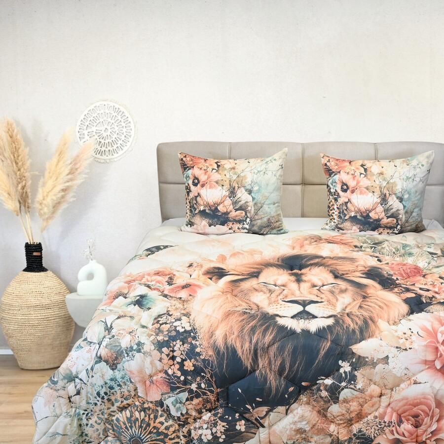 Happybed All year dekbed enkel 160x200 Twijfelaar dekbed Wasbaar dekbed zonder overtrek Bedrukt dekbed zonder hoes Hoesloos Dekbed met Print Microvezel Wildflower king