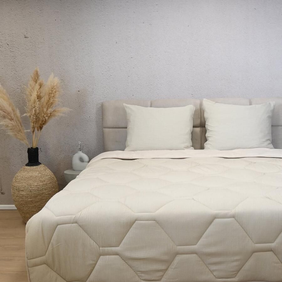Happybed All year dekbed enkel 160x200 Twijfelaar dekbed Wasbaar dekbed zonder overtrek Bedrukt dekbed zonder hoes Hoesloos Dekbed met Print Sand