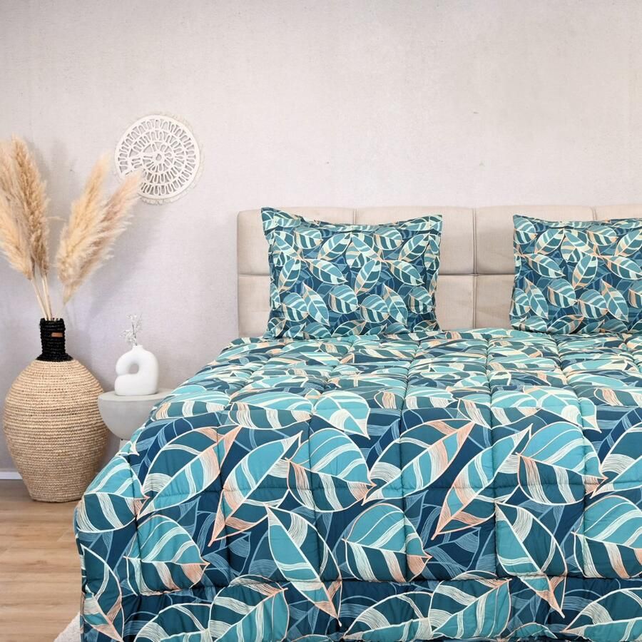 Happybed All year dekbed enkel 160x220 Twijfelaar dekbed Wasbaar dekbed zonder overtrek Bedrukt dekbed zonder hoes Hoesloos Dekbed met Print Microvezel Golden Oase - Foto 2