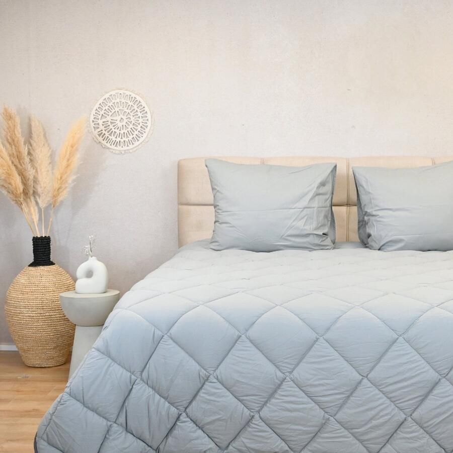 Happybed Premium All year dekbed enkel 160x200 Twijfelaar dekbed Wasbaar dekbed zonder overtrek Bedrukt dekbed zonder hoes Hoesloos Dekbed met Print Pebble grey - Foto 2