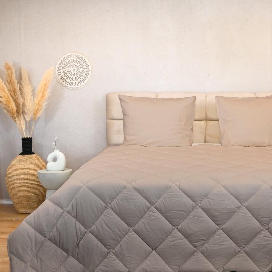 Happybed Premium All year dekbed enkel 160x200 Twijfelaar dekbed Wasbaar dekbed zonder overtrek Bedrukt dekbed zonder hoes Hoesloos Dekbed met Print Dune
