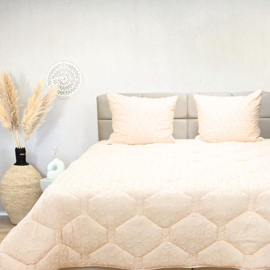 Happybed All year dekbed enkel 160x200 Twijfelaar dekbed Wasbaar dekbed zonder overtrek Bedrukt dekbed zonder hoes Hoesloos Dekbed met Print Microvezel Soft Peach