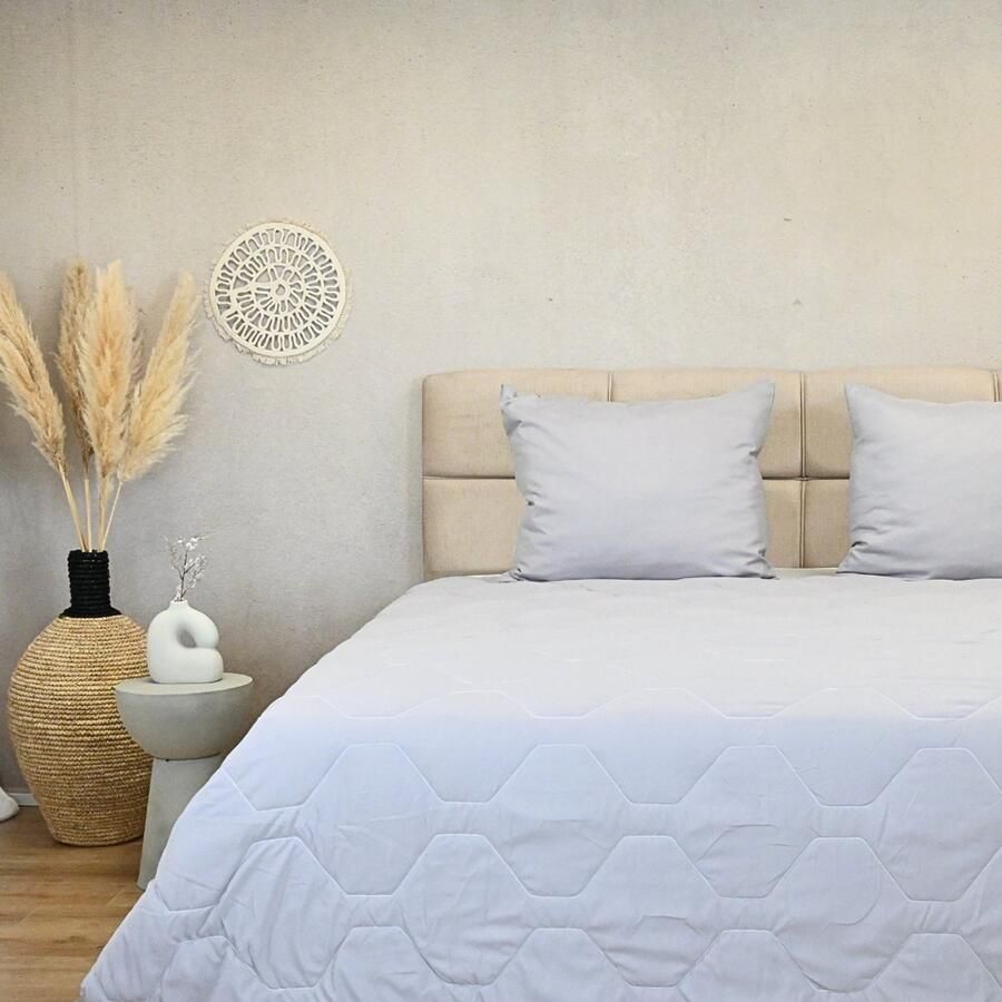 Happybed All year dekbed enkel 160x200 Twijfelaar dekbed Wasbaar dekbed zonder overtrek Bedrukt dekbed zonder hoes Hoesloos Dekbed met Print Microvezel Grijs - Foto 2