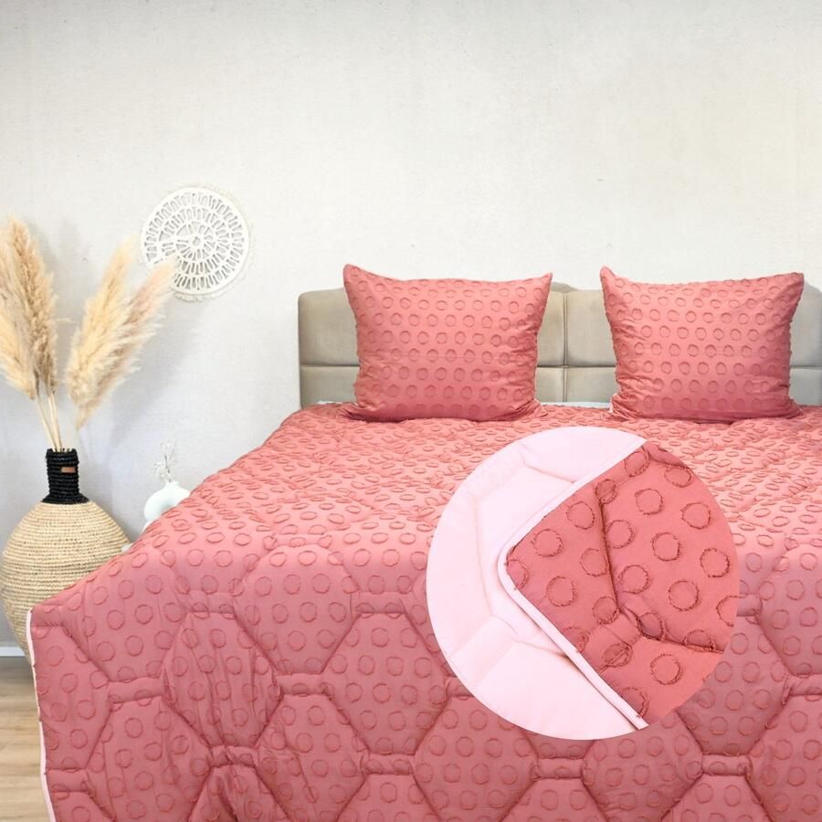 Happybed All year dekbed enkel 160x200 Twijfelaar dekbed Wasbaar dekbed zonder overtrek Bedrukt dekbed zonder hoes Hoesloos Dekbed met Print Microvezel Blushed Pink