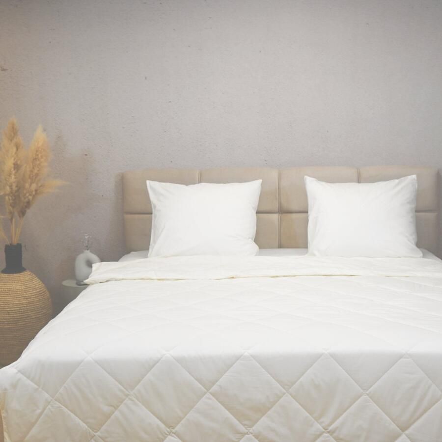 Happybed Zomerdekbed 160x200 Twijfelaar dekbed 100% Katoen Wasbaar dekbed zonder overtrek Bedrukt dekbed zonder hoes Hoesloos Dekbed met Print Off White