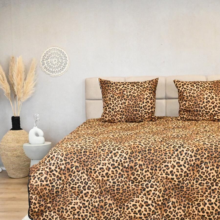 Happybed Zomerdekbed 160x200 Twijfelaar dekbed Wasbaar dekbed zonder overtrek Bedrukt dekbed zonder hoes Hoesloos Dekbed met Print Microvezel Panter