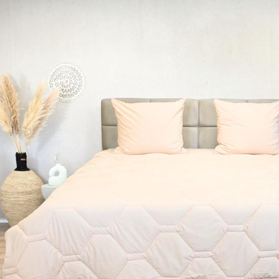 Happybed Zomerdekbed 160x200 Twijfelaar dekbed Wasbaar dekbed zonder overtrek Bedrukt dekbed zonder hoes Hoesloos Dekbed met Print Soft Peach