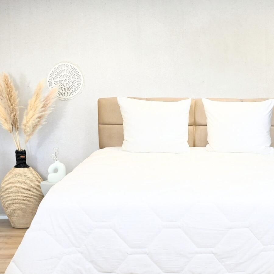 Happybed Zomerdekbed 160x200 Twijfelaar dekbed Wasbaar dekbed zonder overtrek Bedrukt dekbed zonder hoes Hoesloos Dekbed met Print Frosty White