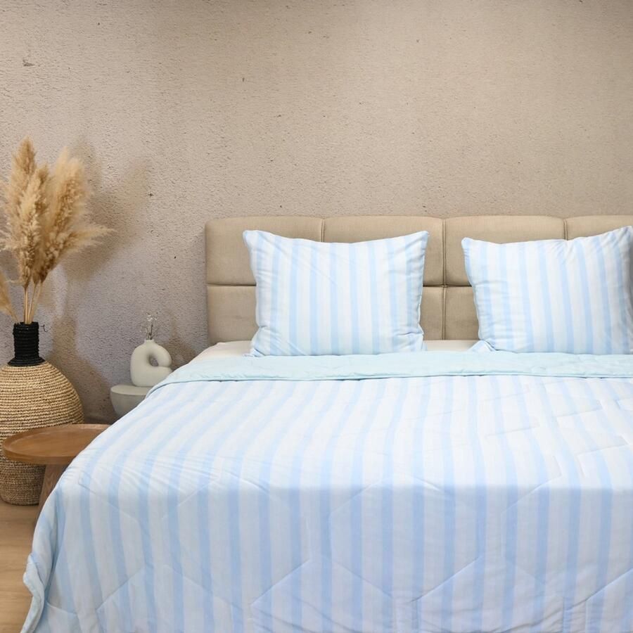 Happybed Zomerdekbed (Cooling) 160x200 Twijfelaar dekbed Wasbaar dekbed zonder overtrek Verkoelend dekbed zonder hoes Hoesloos Dekbed met Print Light blue - Foto 2