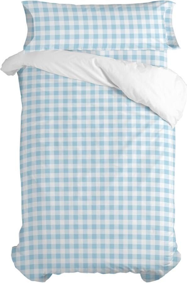 HappyFriday Dekbedovertrek set Basic Kids Blauw Bed van 105 Vichy 2 Onderdelen