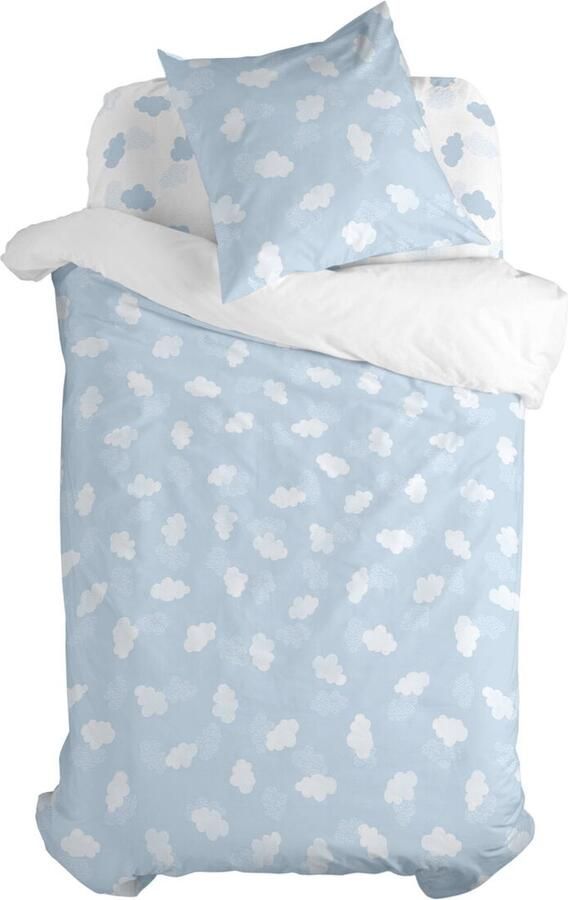 HappyFriday Dekbedovertrek set Basic Kids Blauw Bed van 80 2 Onderdelen - Foto 2