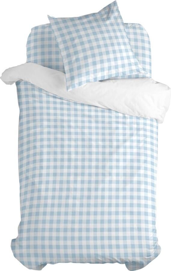 HappyFriday Dekbedovertrek set Basic Kids Blauw Bed van 80 Vichy 2 Onderdelen