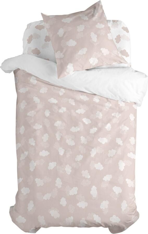 Happyfriday Clouds Dekbedovertrek 2-delig Roze Basic Kids Rosa 100% katoen de kwaliteit van 150 hilos - Foto 3
