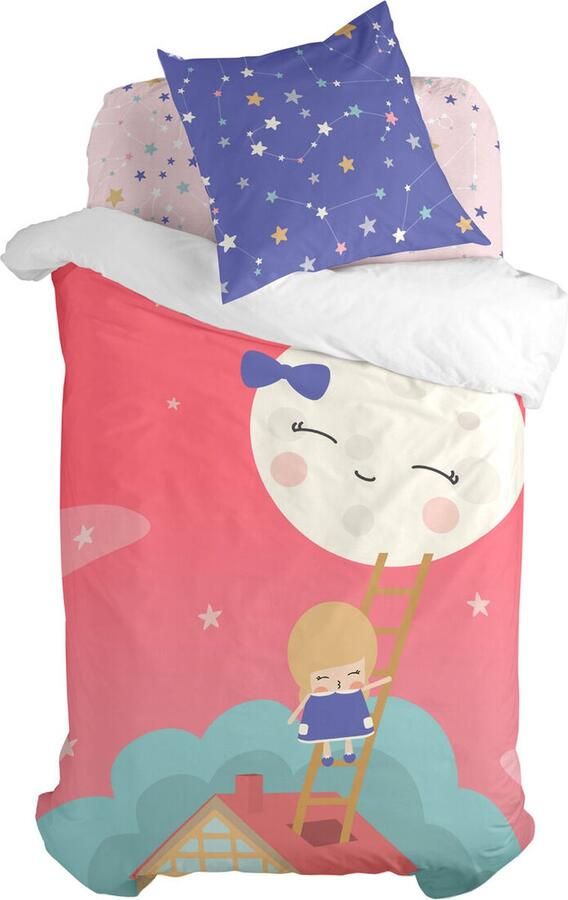 HappyFriday Dekbedovertrek set Happynois Moon Dream Multicolour Bed van 80 2 Onderdelen