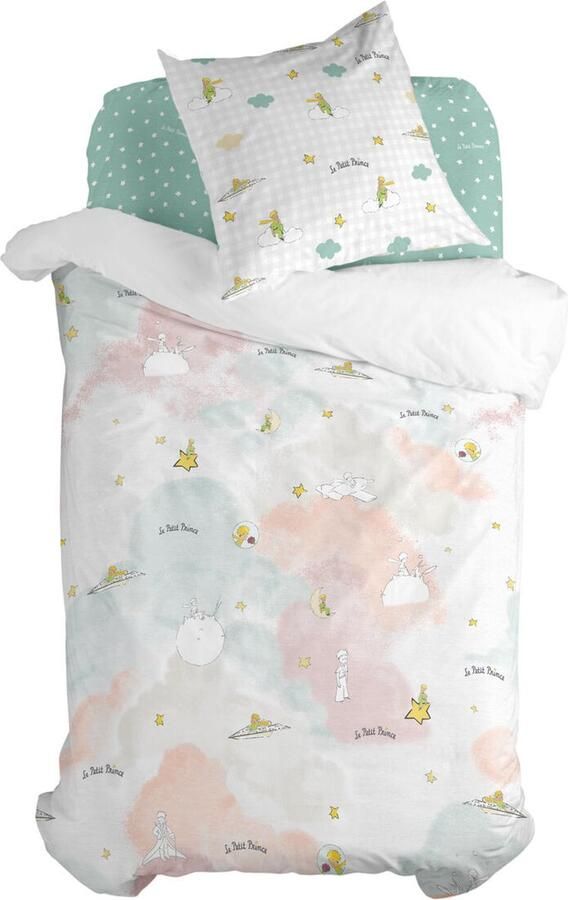 HappyFriday Dekbedovertrek set Le Petit Prince Nuages Multicolour Bed van 80 2 Onderdelen