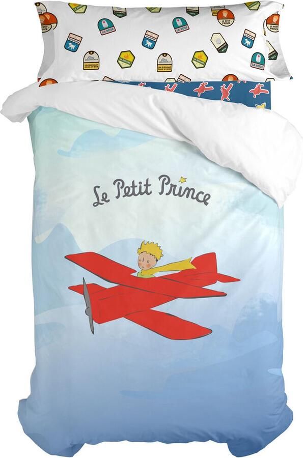 HappyFriday Dekbedovertrek set Le Petit Prince Son Avion Multicolour Bed van 105 2 Onderdelen