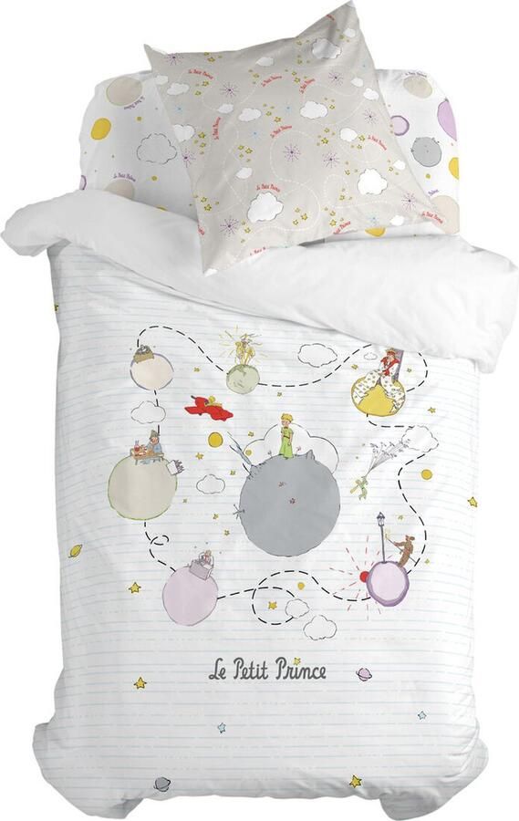 HappyFriday Dekbedovertrek set Le Petit Prince Voyageur Multicolour Bed van 80 2 Onderdelen
